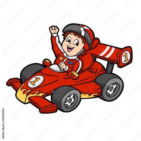 Formula 1 - car cartoon - car racing - Vector Illustration Stock Vector ...