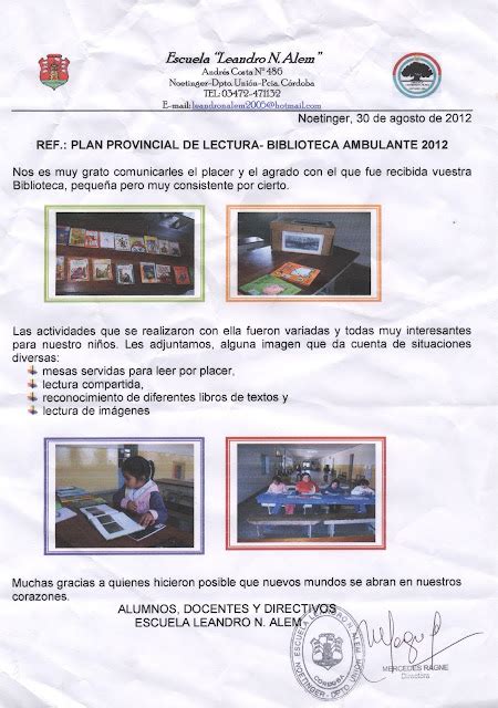 Plan Provincial De Lectura Bibliotecas Ambulantes