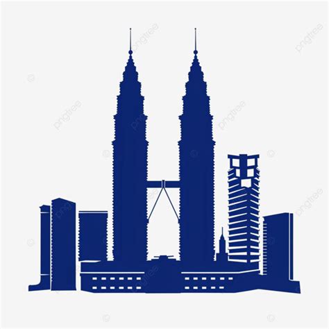 Malaysia Famous Landmark Blue Silhouette Design Advertising Agency