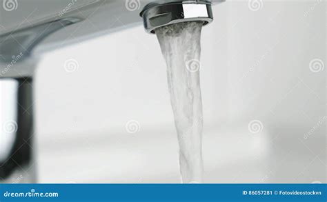 Stream Of Water Pouring From Chrome Plated Faucet Stock Video Video