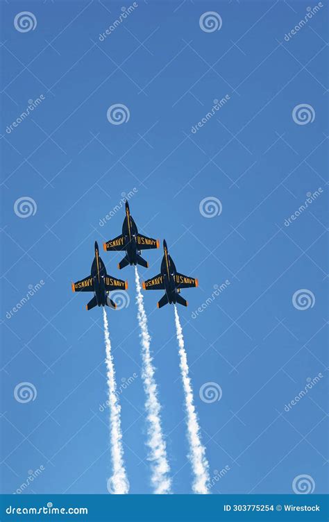 Group of Military Jets in Formation Performing in the Sky at an Air ...