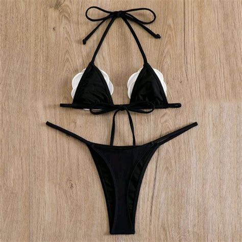 Three Dimensional Flower Bikini Split Bikini String Bikini Women S Bikini Set Triangle