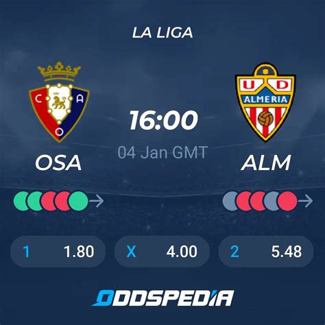 Osasuna Vs Almeria Predictions Odds Live Score Stats