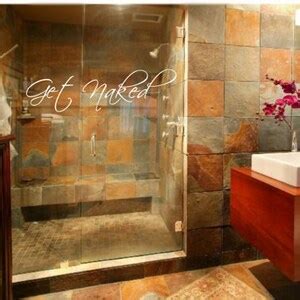 Get Naked Large Bathroom Bedroom Décor Wall Decal Funny Shower Wet Sexy Etched Glass Mirror