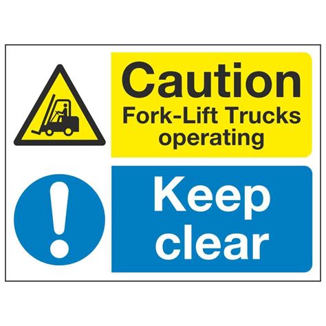 Caution Fork Lift Trucks Operating Keep Clear Multi Purpose Signs