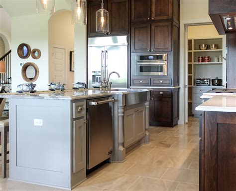 Kitchen Island Burrows Cabinets Central Texas Builder Direct Custom Cabinets