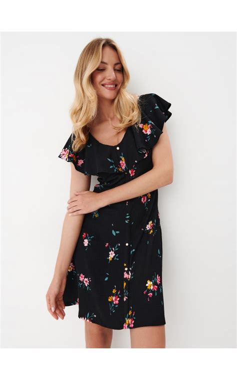 Rochie Cu Model Floral Culoare Negru Mohito X P