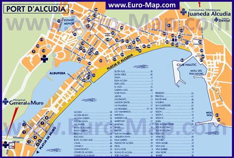 karty alkudii podrobnaia karta alkudii  dostoprimecatelnostiami  oteliami alkudiia na