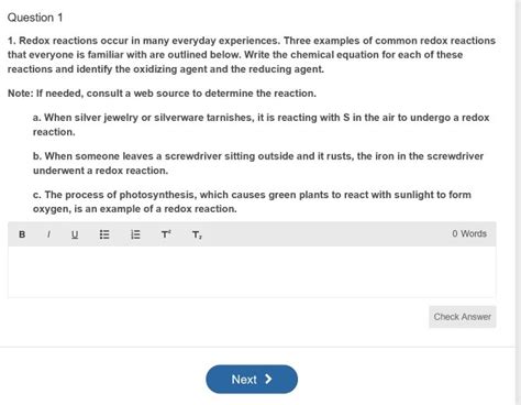 Solved Question 1 1. Redox reactions occur in many everyday | Chegg.com 