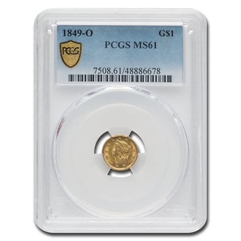 Buy 1849 O 1 Liberty Head Gold Ms 61 Pcgs Apmex