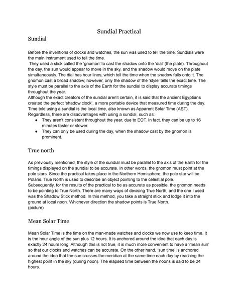 Sundial Practical Write Up Sundial Practical Sundial Before The