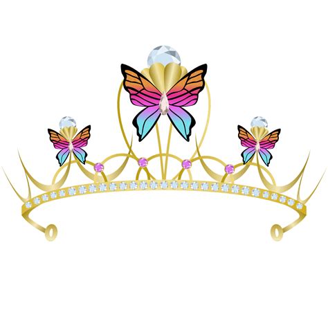 Simple Princess Crown Clipart Vector Butterfly Princess Crown Vector