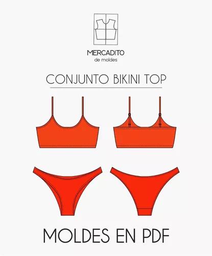 Molde Digital Bikini Top Y Vedetina Tiro Alto Pack Al