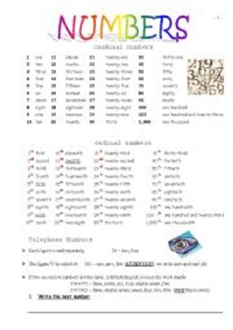 Cardinal And Ordinal Numbers Dates ESL Worksheet By English