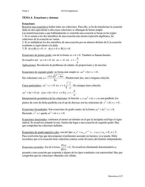 Resolver Una Ecuaci N Es Hallar Todas Sus Soluciones Para Ello