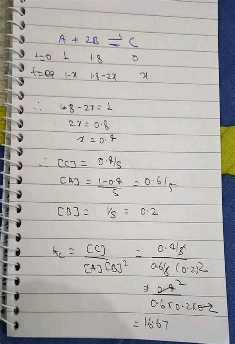 The Following Reaction Was Allowed To Come To Equilibrium A G B