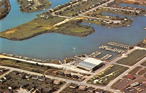 Joppa Maryland Gunpowder Cove Marina Aerial View Vintage Postcard