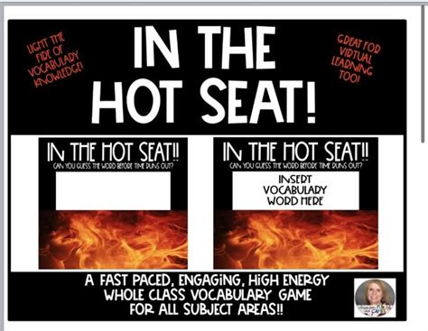 In The Hot Seat Editable Vocabulary Review Gameactivitydistance Learning