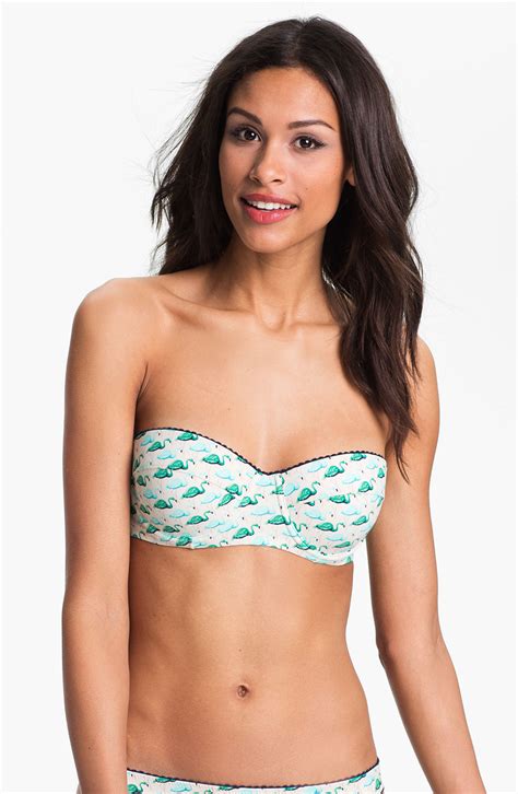 Tory Burch Sanibel Bandeau Bikini Top In Blue Caribbean Blue Small