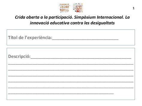 Crida Oberta A La Participaci Simpsium Internacional