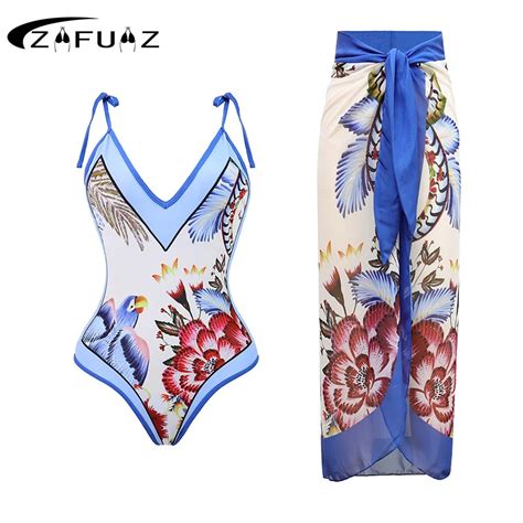 Zafuaz Traje De Ba O De Una Pieza Para Mujer Monokini Vintage Con Estampado Marr N