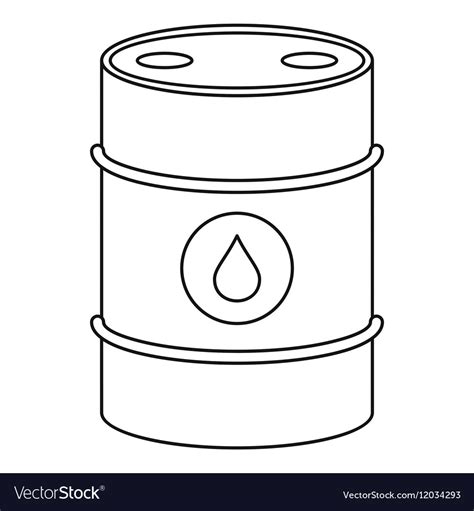 Oil Barrel Icon Outline Style Royalty Free Vector Image