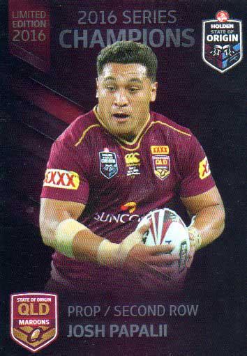 2016 State Of Origin Series Champions Queensland Josh Papalii Raiders