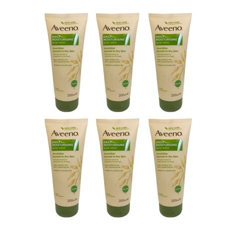 Aveeno Daily Moisturising Body Lotion 200ml Pack Of 6 Normal To Dry