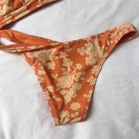 Rhythm Orange Floral Bikini Size Xs Fits Like A S Depop