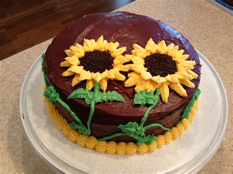 Sunflower Cake Using Oreos Covered In Melted Chocolate And Chocolate