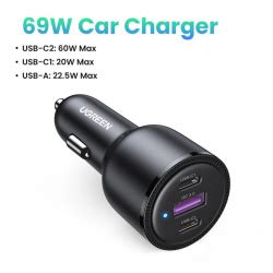 Зарядное устройство для автомобиля от UGREEN, модель CD239 (мощность ...