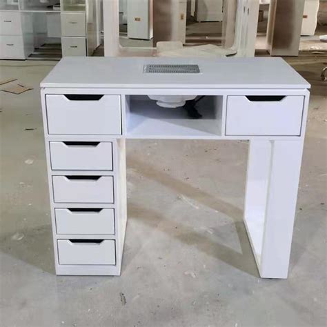 M Beautiful Nail Shop Furniture White Manicure Table With Dust