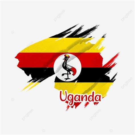 Uganda Flag With Watercolor Brush For World Cup New Watercolor Brush