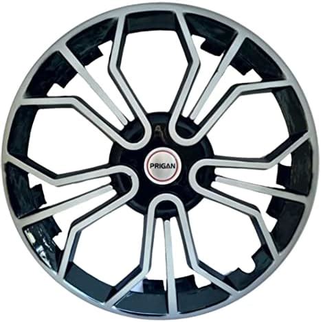 PRIGAN Black Silver 14 Inch Wheel Cover Universal For All Cars Having