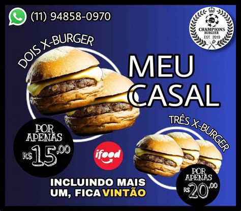 Menu Em Champions Burguer Restaurante S O Paulo