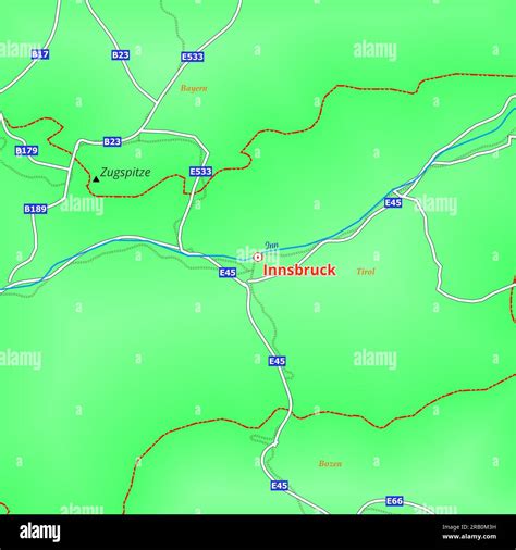 Map Of Innsbruck City In Austria Stock Photo Alamy