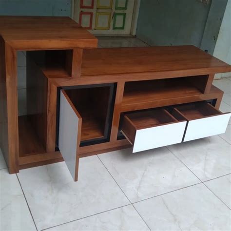 Jual Meja Buffet Tv Minimalis Cantik Kayu Jati Shopee Indonesia