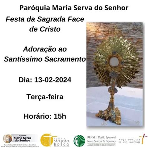 Par Quia Maria Serva Do Senhor Festa Da Sagrada Face De Cristo