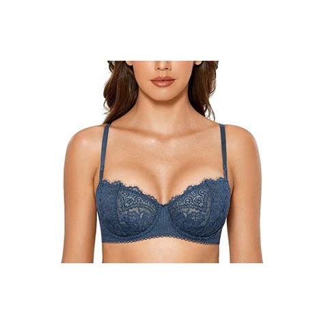 Dobreva Donna Reggiseno Pizzo Balcony Senza Imbottito Con Ferretto Blu