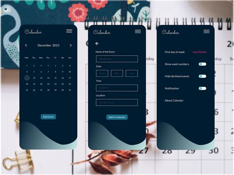 Calendar app by Fateme on Dribbble