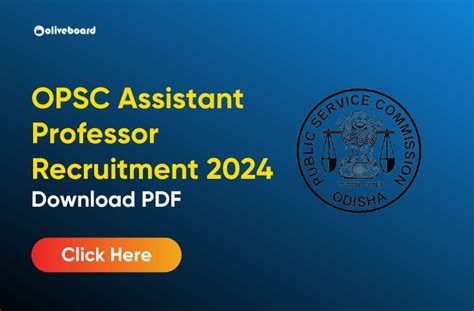 OPSC Assistant Professor Recruitment 2024 Out For 385 Post