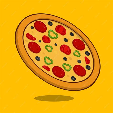 Premium Vector | Tasty pepperoni pizza illustration vector icon with ...