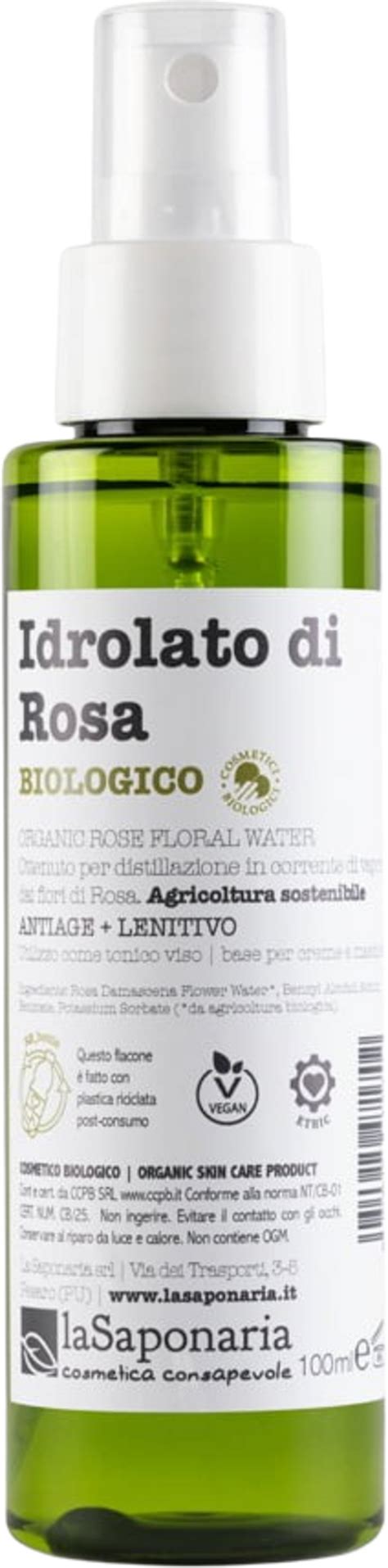 La Saponaria Organic Rose Hydrosol 100 Ml Ecco Verde Ireland