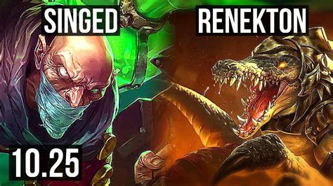 Singed Vs Renekton Top Rank 5 Singed 6 Solo Kills 600 Games Br