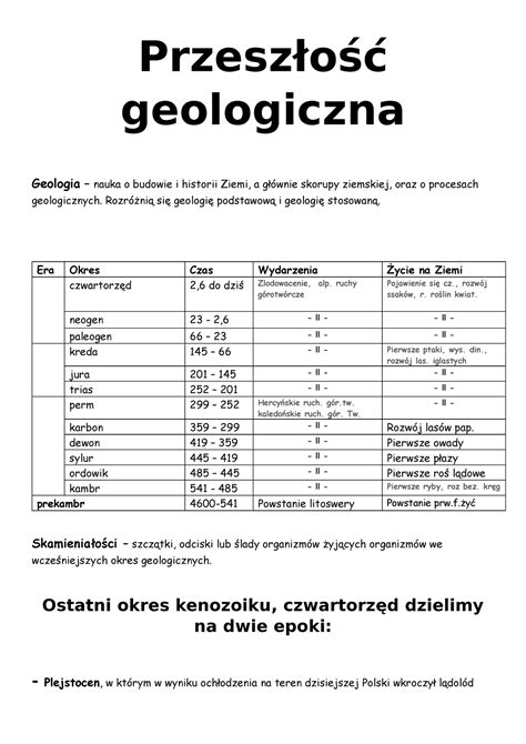 Geografia Klasa Notatki Z Geografii Dla Klasy Szko Y Postawowej