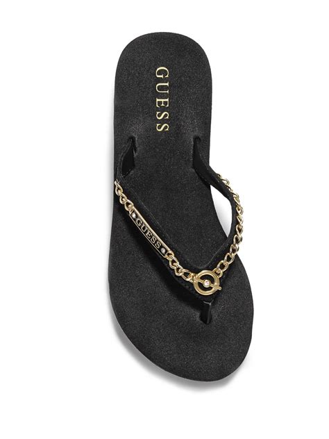 Guess Womens Surena Wedge Flip Flops Ebay