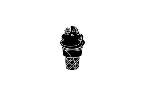 Black Cream Cone Ice Cream Graphic By Studio7 · Creative Fabrica