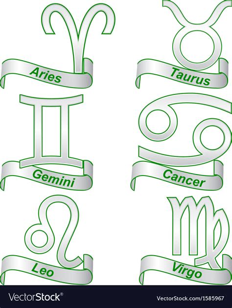 Zodiac Signs On A White Background Royalty Free Vector Image