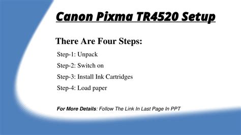 Ppt How To Setup Canon Pixma Tr4520 Printer Easy Steps Here