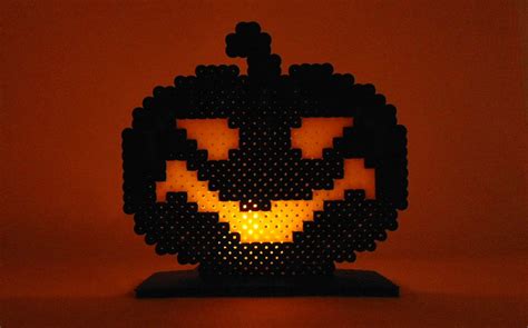 How to Make a Perler Bead Jack O Lantern Candle Holder – Krysanthe